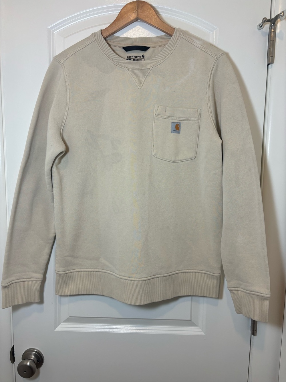 Carhartt Women's Crewneck Pocket Sweatshirt - Light Beige